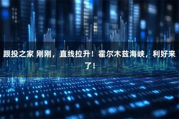 跟投之家 刚刚，直线拉升！霍尔木兹海峡，利好来了！